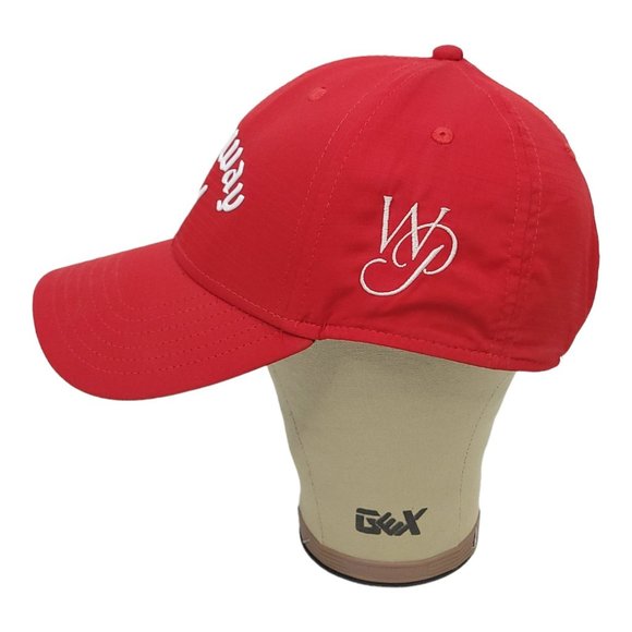 Callaway Metallic Logo Adjustable Strapback Golf Cap Baseball Trucker Hat Red - Picture 6 of 12